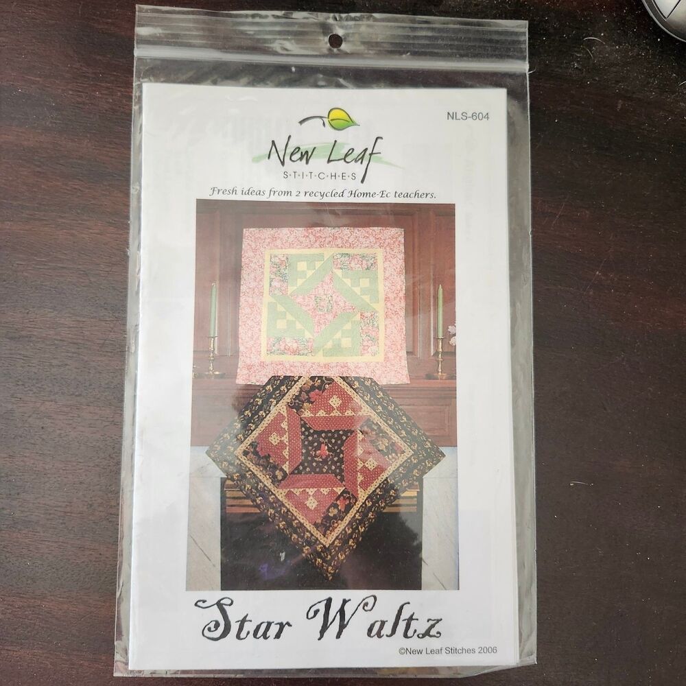 New Leaf Stitches NLS-604 Star Waltz Quilt Table Topper Wall Hanging 30.5"x30.5"